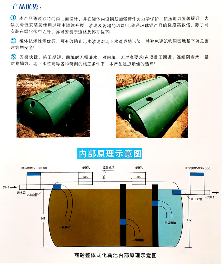 沙湾玻璃钢化粪池